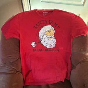 Urban Pipeline Santa Is My Ho Ho Homeboy Red Graphic T Shirt Size Large